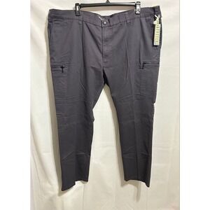 True Nation Mens 52x30‎ Athletic Fit Cargo Pants Charcoal Grey Stretch New